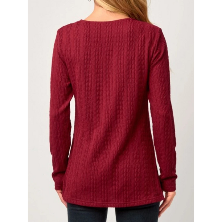 Levoire | Imprimé T-Shirt Doux Pour Femmes À Manches Longues Et Encolure Ronde