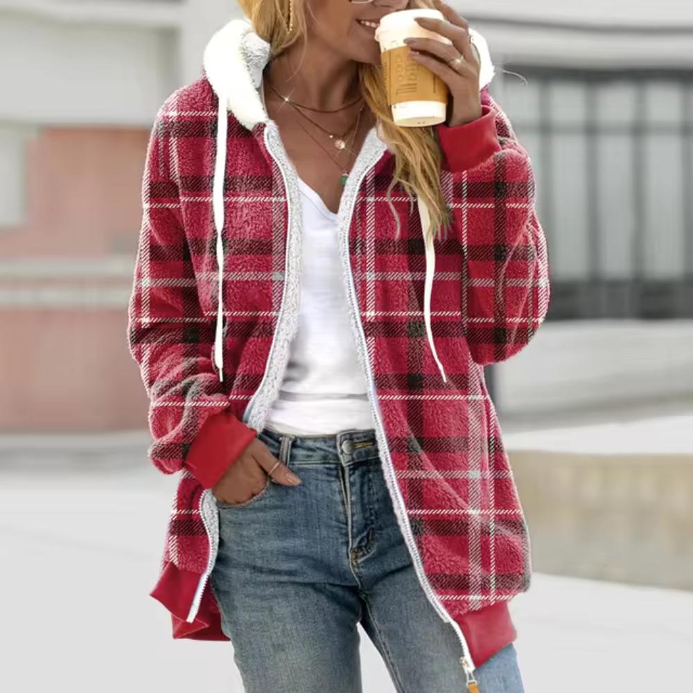 Levoire | Veste Douce Et Élégante D'Hiver Rouge