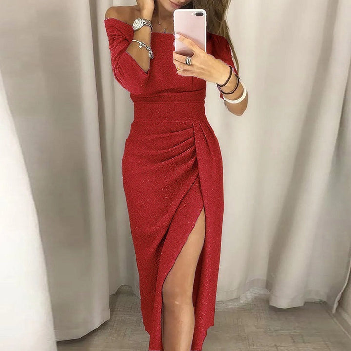 Levoire | Robe De Fête Élégante Avec Décolleté Ouvert Rot