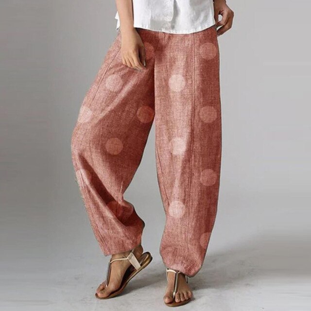 Levoire | Pantalon Vintage Avec Taille Élastique Rosa