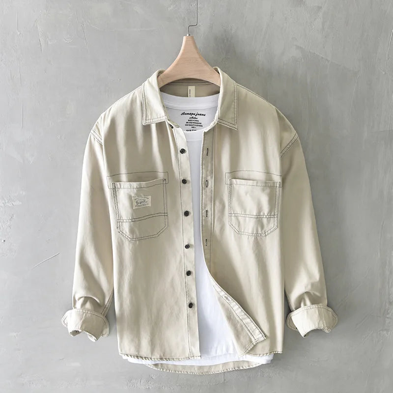 Levoire | Chemise En Denim Cargo Decontracte Hommes