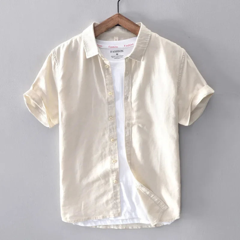 Levoire | Chemise En Lin Decontractee Intemporelle Hommes Khaki