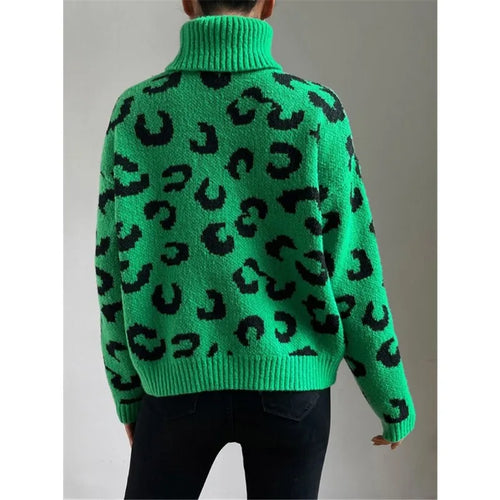 Levoire | Pull À Col Roulé Avec Motif Léopard