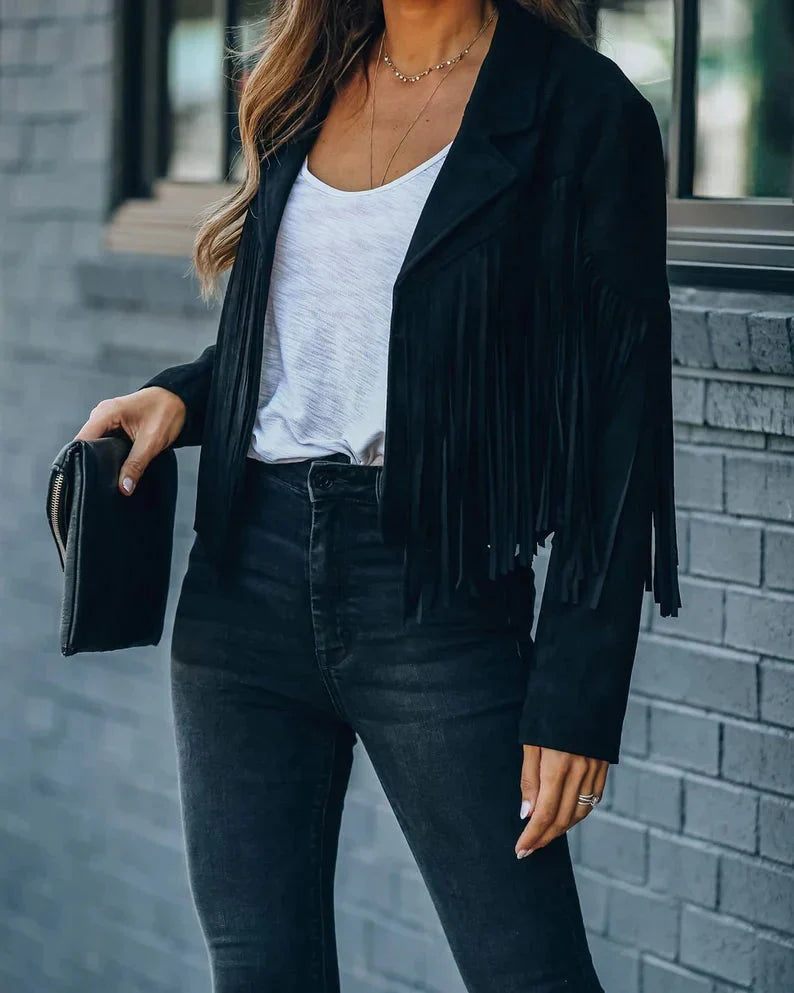 Levoire | Veste À Franges Donnez À Votre Tenue Ce Petit Plus Avec Cette Veste À Franges Tendance. Noir