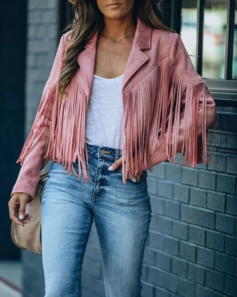 Levoire | Veste À Franges Donnez À Votre Tenue Ce Petit Plus Avec Cette Veste À Franges Tendance. Rose
