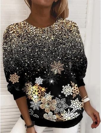 Levoire | Sweatshirt Brillant À Manches Longues Vêtements Pour Femmes Or brillant