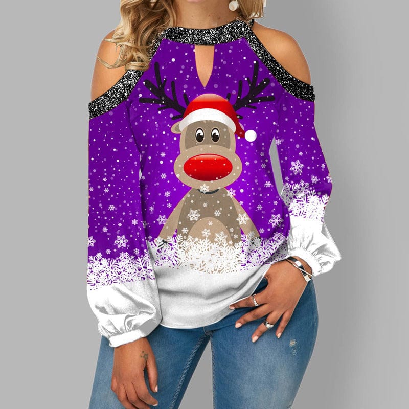 Levoire | Femme Longues Manches Off Shoulder Rudolf Blouse Lilas