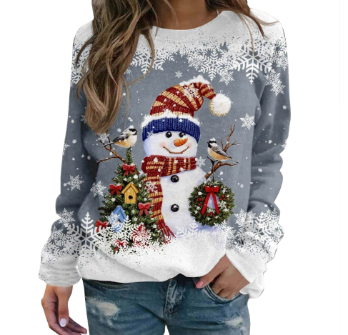 Levoire | Pull Comfortable Loose Fit Fun Sweatshirts Pulls Pour Femmes Gris