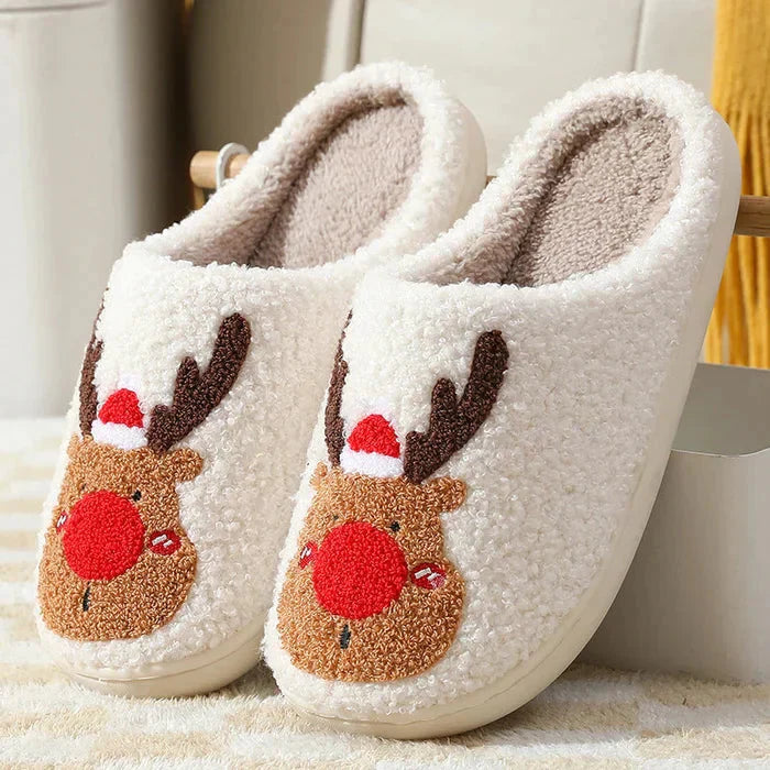Levoire | Renne Chaussons Pantoufles Bains Rot