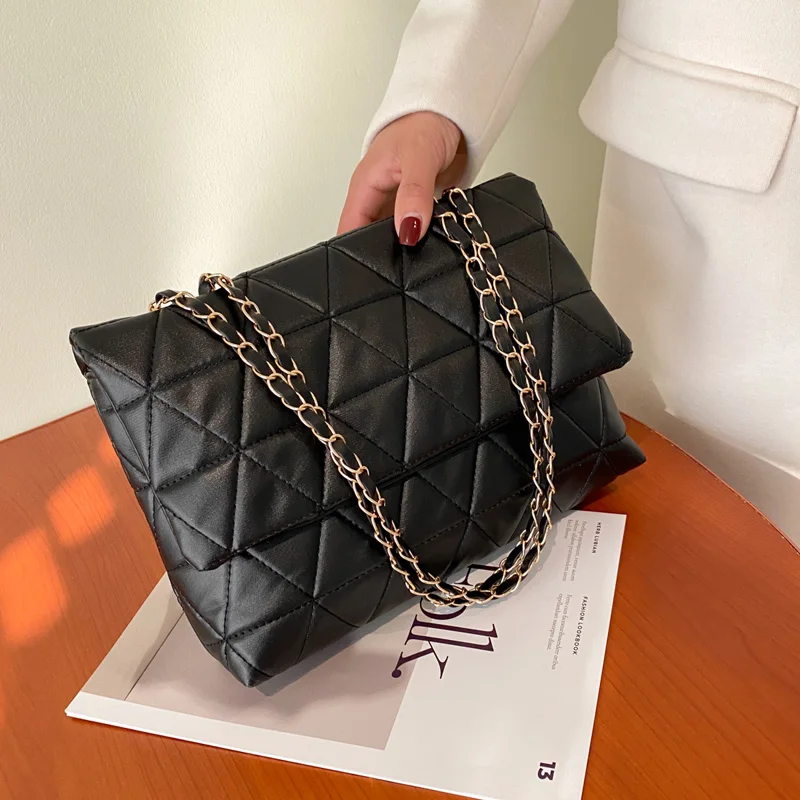 Levoire | Sac À Bandoulière Décontracté Avec Chaîne Noir 30*21*5CM