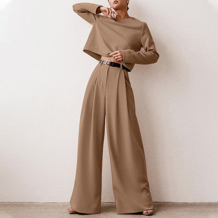 Levoire | Ensemble Deux Pièces Élégant Femme Khaki