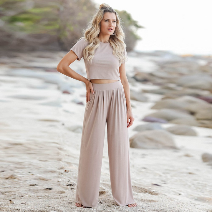 Levoire | Chemise Et Pantalon Set Pour Femmes Braun