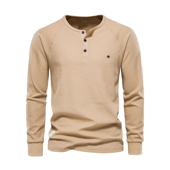 Levoire | Chemise Élégante À Manches Longues Pour Hommes Kaki