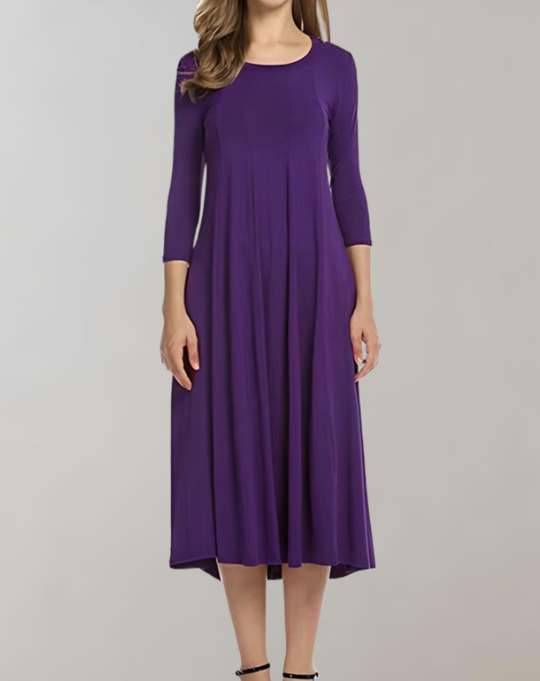 Levoire | Robe D'Été Swing Sans Bretelles Robe Ample Plissée Violet