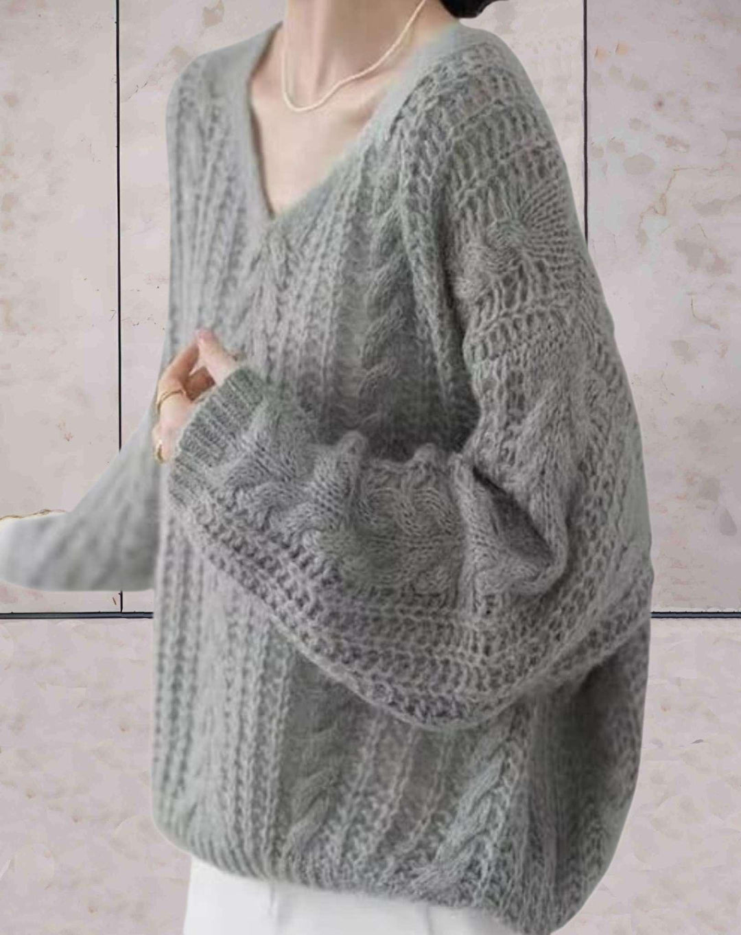 Levoire | Pull D’Hiver Bi-Matière Élégant Gris Foncé