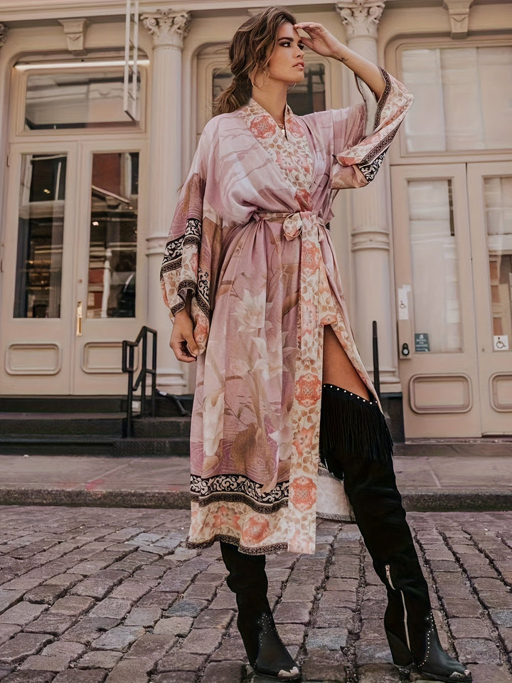 Levoire | Robe De Plage Boho À Devant Ouvert Rose Une taille pour tous
