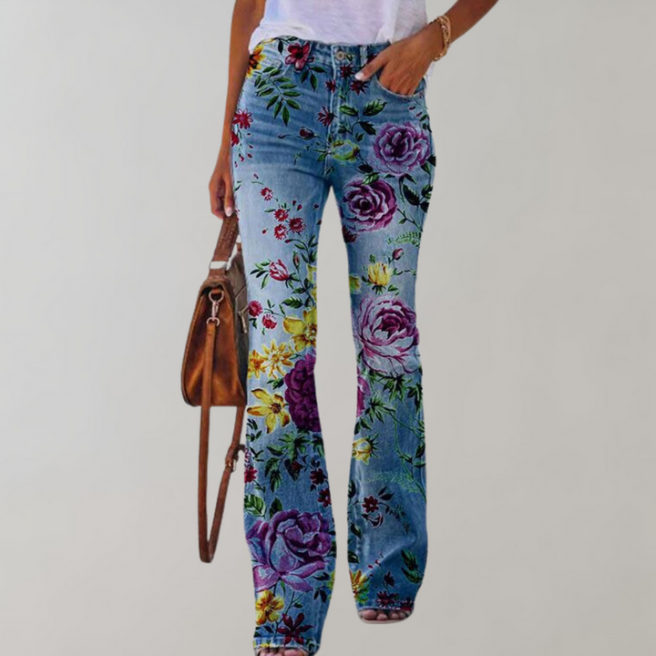 Levoire | Pantalons Évasés Pour Femmes Avec lilas à la rose