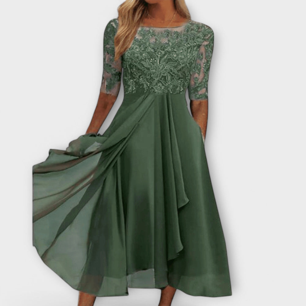 Levoire | Robe Pour Invités De Mariage Vert
