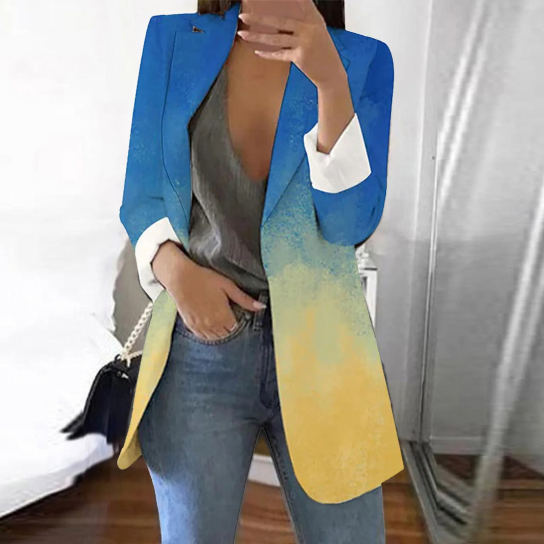 Levoire | Veste Pour Femmes À Manches Longues Jaune-bleu