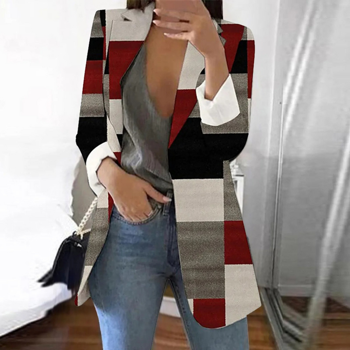 Levoire | Veste Pour Femmes À Manches Longues Rouge-gris