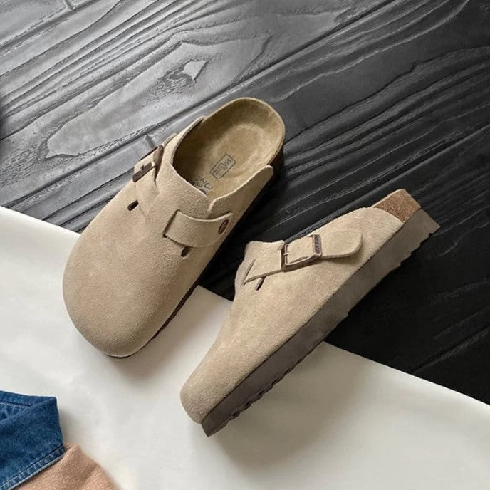 Levoire | Chaussons En Daim Unisex Beige