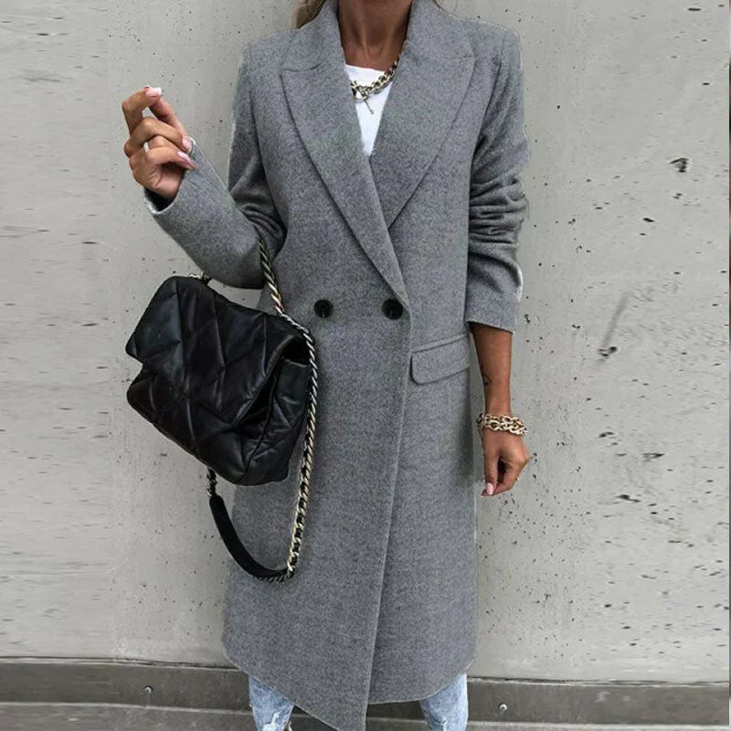 Levoire | Manteau D'Automne Élégant Avec Boutons Pour Femmes Gris