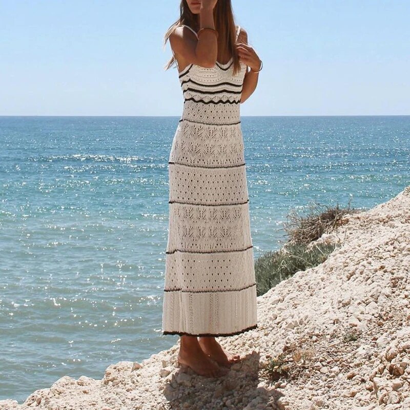 Levoire | Robe Longue Blanche Avec Détails Pour Femmes Olivia