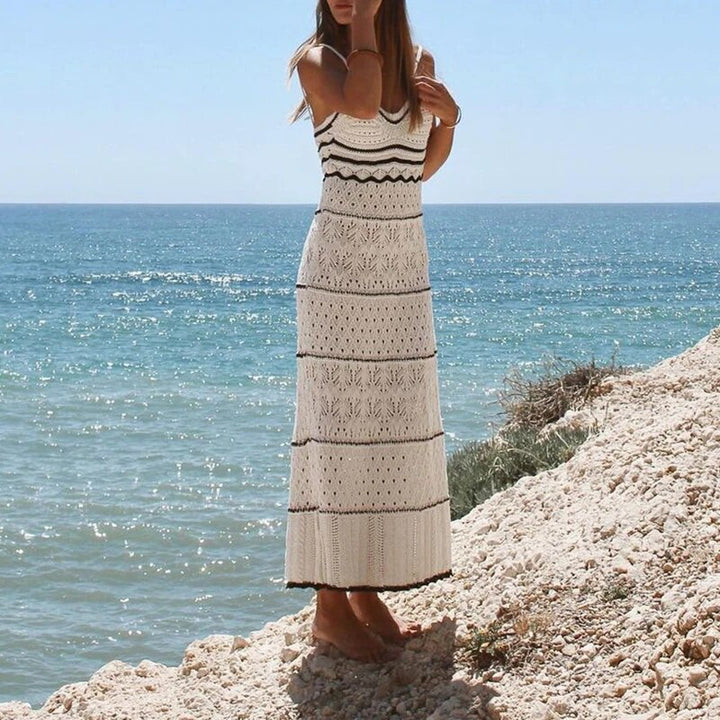 Levoire | Robe Longue Blanche Avec Détails Pour Femmes Olivia