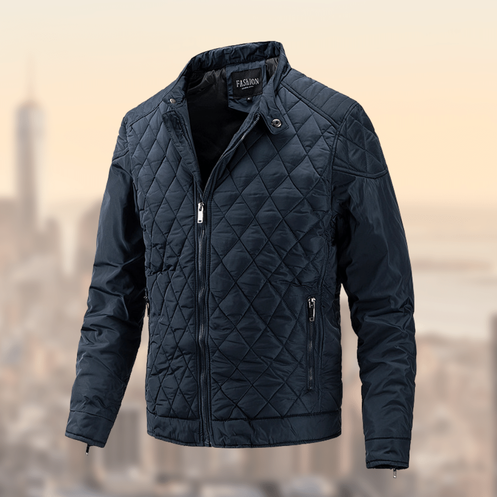 Levoire | Veste D'Hiver Homme Avec Col Montant Bleu