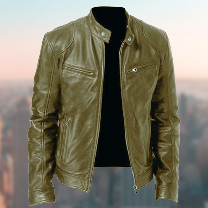 Levoire | Anorak En Cuir Élégant Et Unique Vert olive
