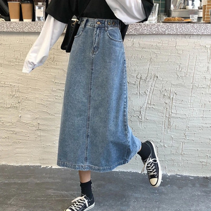 Levoire | Style Nœud Bleu Jupe Longue En Jean