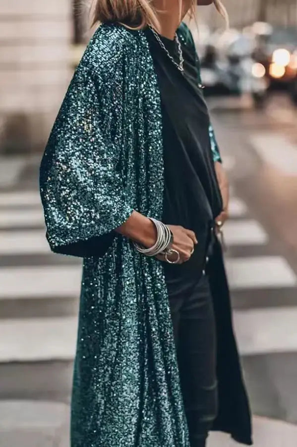 Levoire | Glamour Femmes Kimono Vert foncé