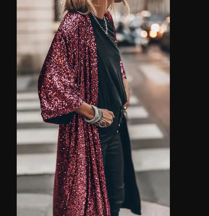Levoire | Glamour Femmes Kimono Rouge bourgogne