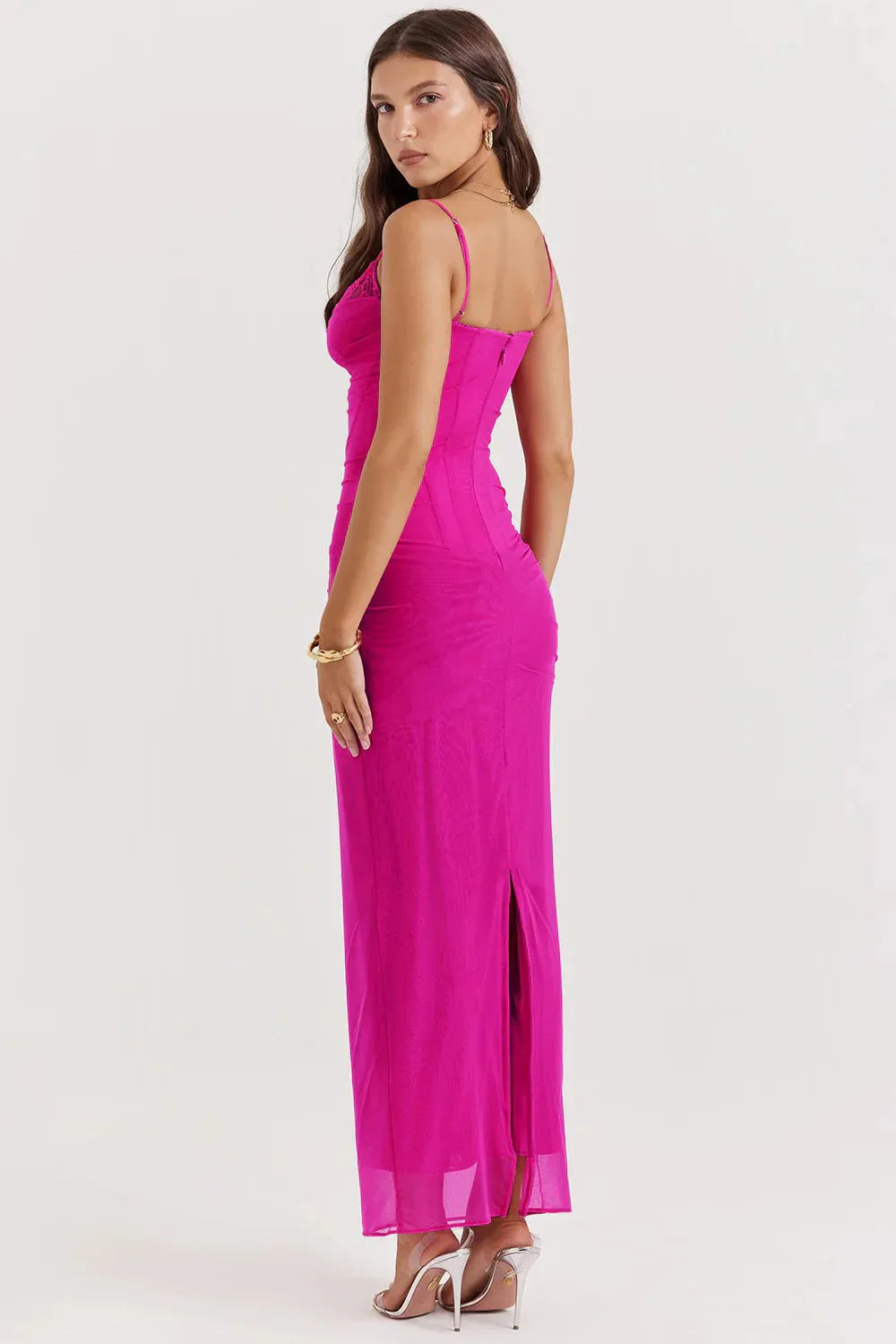 Levoire | Sans Manches Spaghetti Bretelles Robe Bodycon Robe Maxi