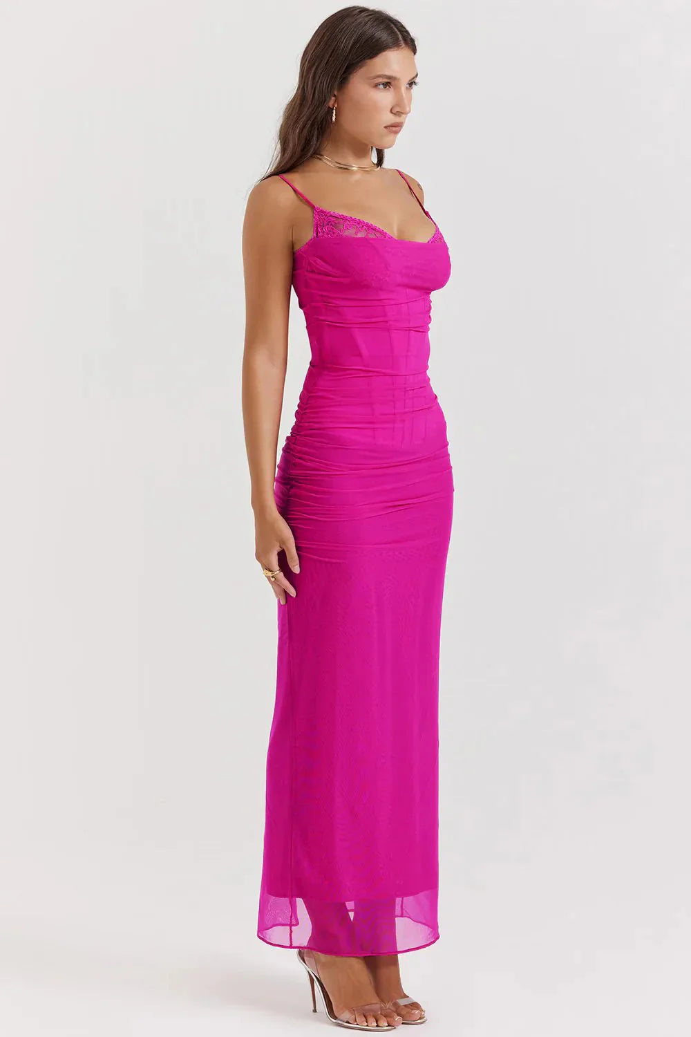 Levoire | Sans Manches Spaghetti Bretelles Robe Bodycon Robe Maxi