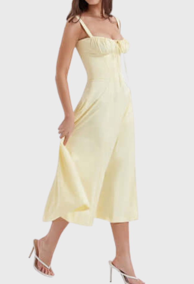Levoire | Sans Manches Fente Midi Robe Robe D'Été