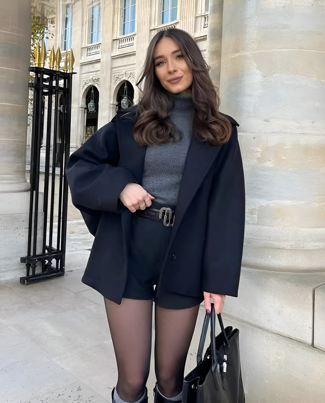 Levoire | Manteau En Laine Simple Coupe Décontractée Grande Taille Manteau En Laine Trench-Coat En Laine Femmes Noir