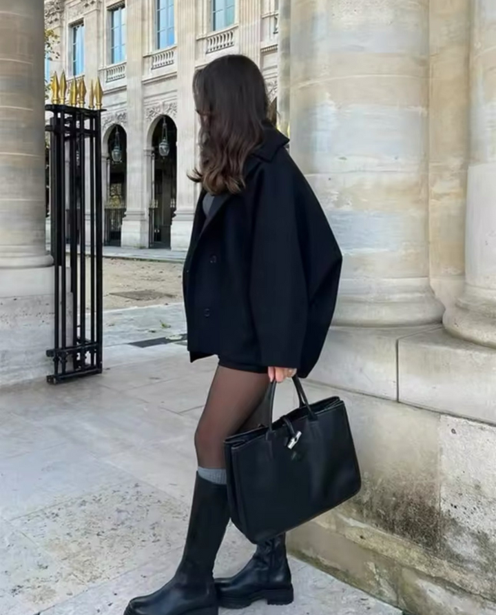 Levoire | Manteau En Laine Simple Coupe Décontractée Grande Taille Manteau En Laine Trench-Coat En Laine Femmes