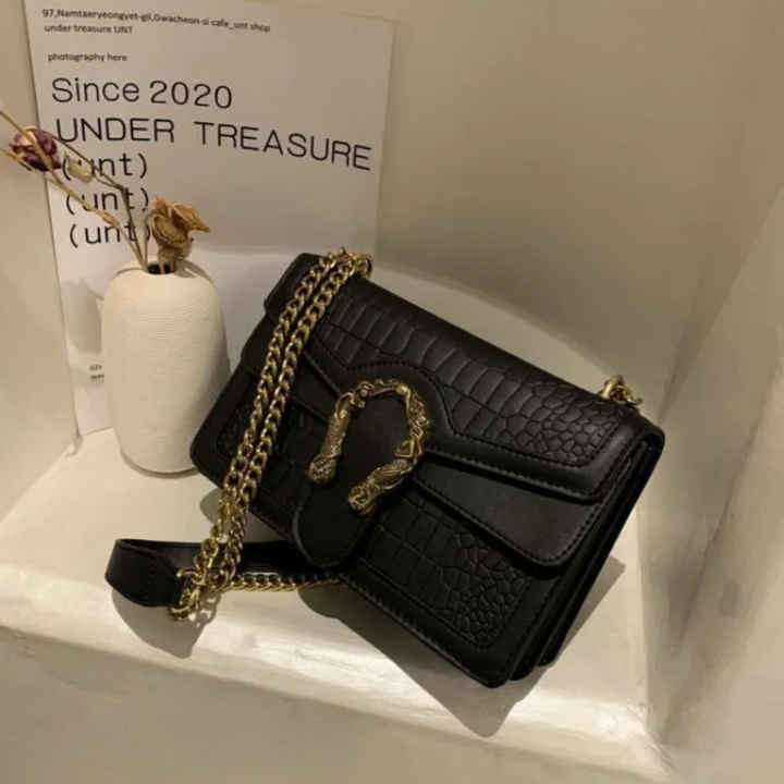 Levoire | Vintage Cuir Crocodile Motif Sac Noir
