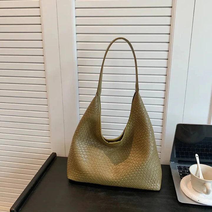 Levoire | Sac Cuir Vegan Quotidien Sac Tissé Sac À Épaule Vert