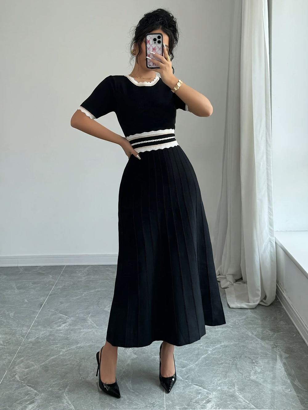 Levoire | Robe En Tricot Élégante Avec Accent Sur La Taille