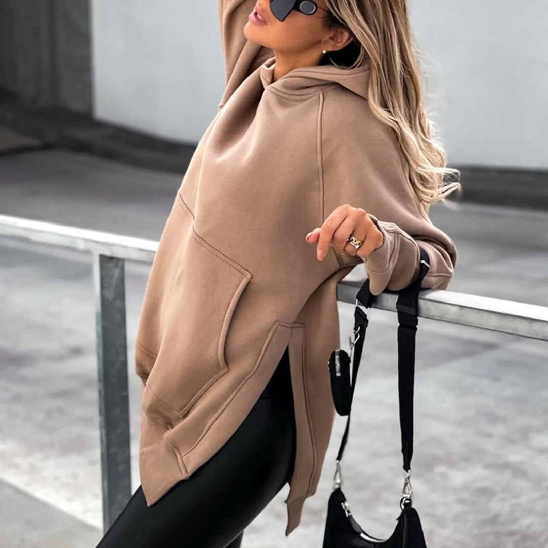 Levoire | Veste Élégante Avec Capuche Et Fente Khaki