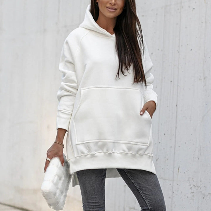 Levoire | Veste Élégante Avec Capuche Et Fente Blanc