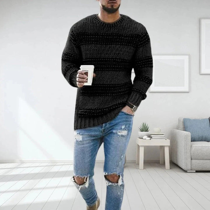 Levoire | Pull-Over En Laine Pour Homme En Patchwork Noir