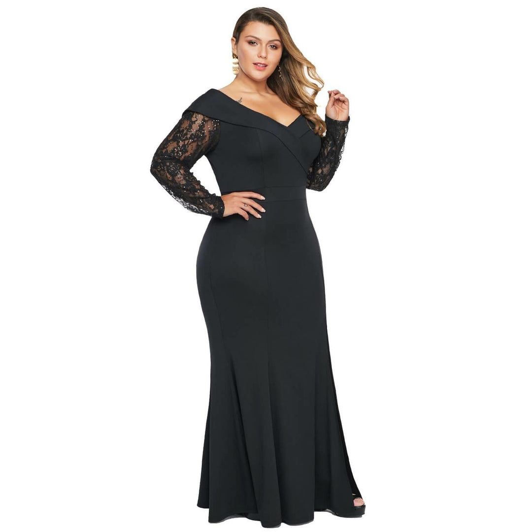Levoire | Robe Sans Manches En Dentelle Ornée De Perles XL Noir
