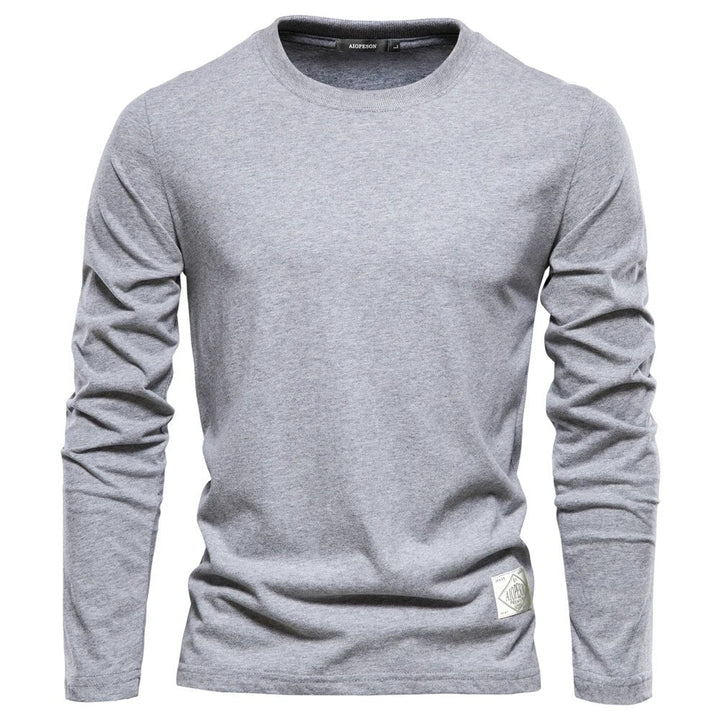 Levoire | T-Shirt À Manches Longues Classique Pour Hommes Gris clair