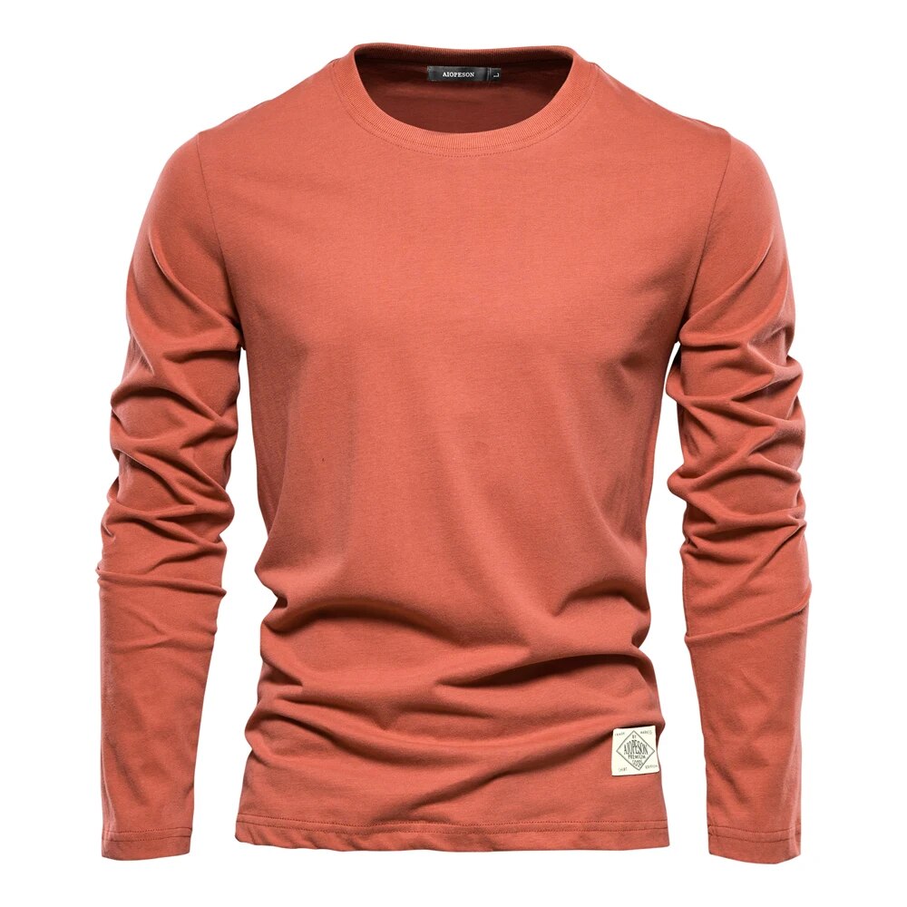 Levoire | T-Shirt À Manches Longues Classique Pour Hommes Couleurs oranges