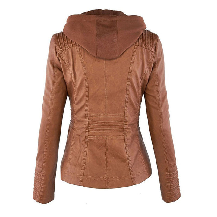 Levoire | Veste En Cuir Élégante Avec Capuche Pour Dames