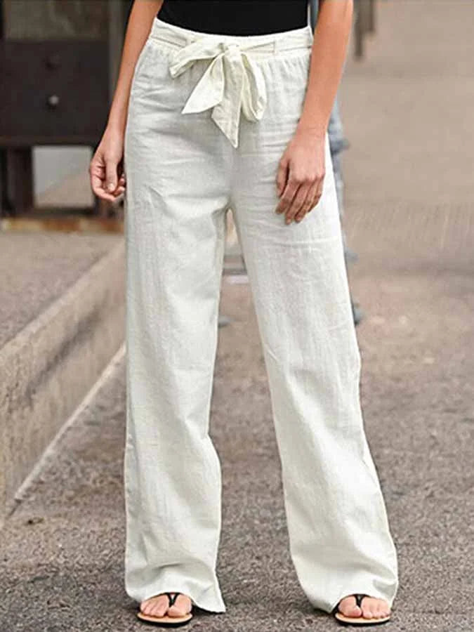 Levoire | Pantalons En Lin D'Été Pour Femmes Blanc