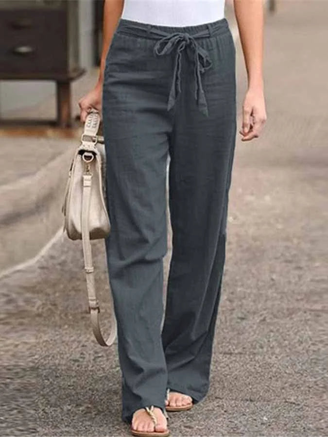 Levoire | Pantalons En Lin D'Été Pour Femmes Gris